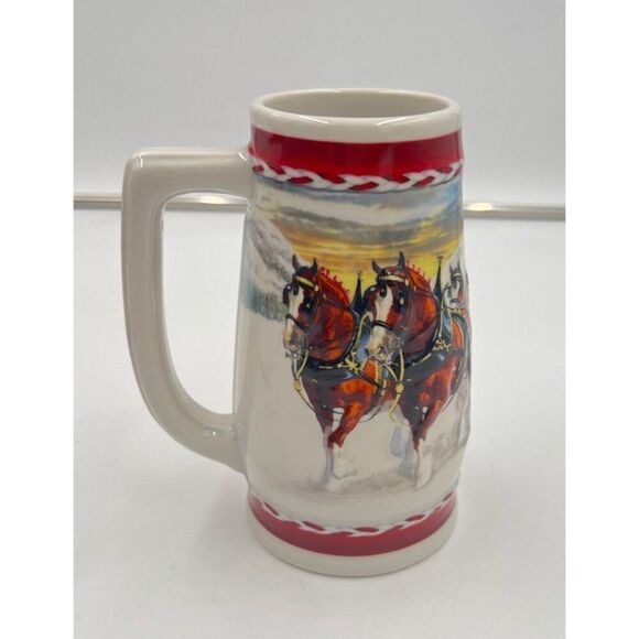 Budweiser Holiday Stein 2010 Clydesdale Dashing Through The Snow - Picture 5 of 11